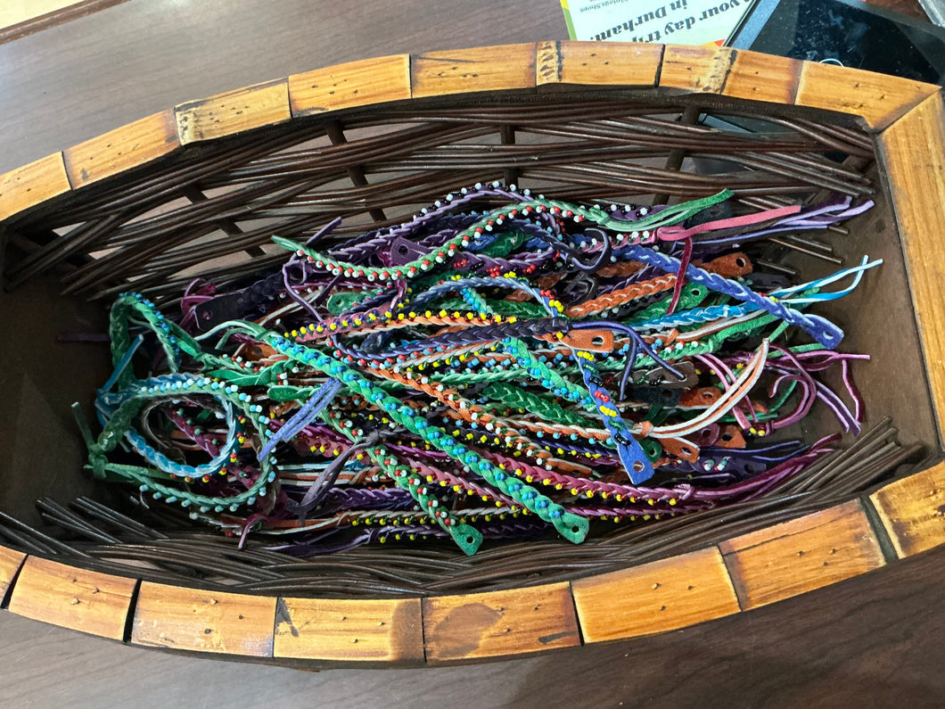 Leather & bead petite bracelets