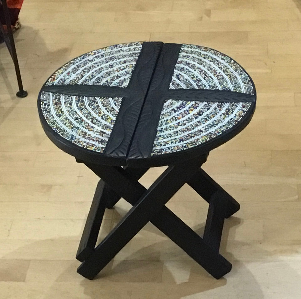 Beaded collapsible table