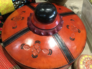 Mali leather/wooden box