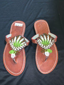 Beaded Leather Sandals