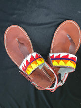 Load image into Gallery viewer, Beaded Leather Sandals
