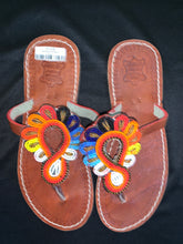 Load image into Gallery viewer, Beaded Leather Sandals
