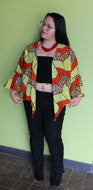 Wrap Blouse Red and Yellow