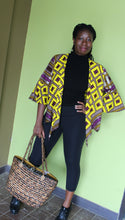 Load image into Gallery viewer, Wrap blouse Yellow and Purple
