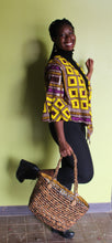 Load image into Gallery viewer, Wrap blouse Yellow and Purple
