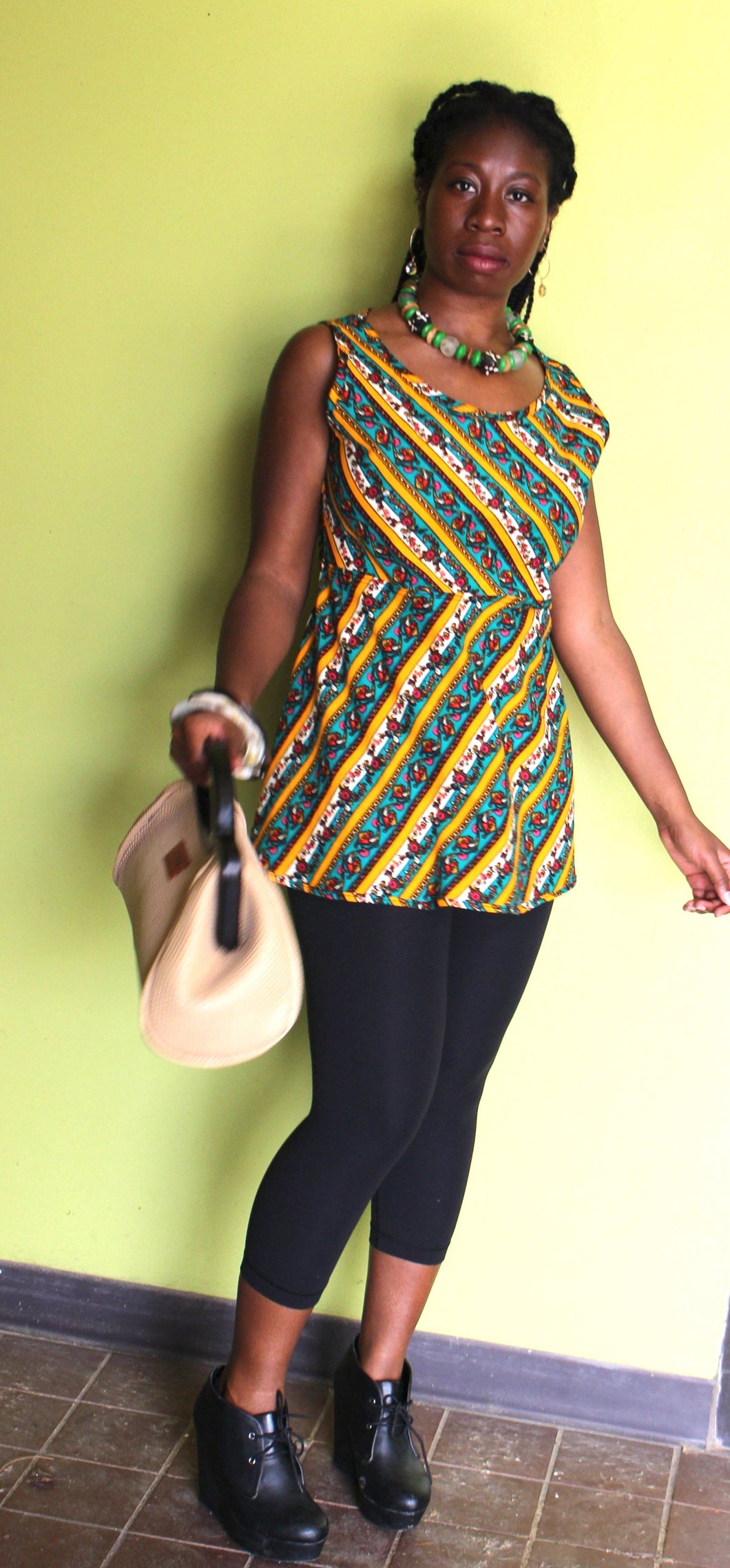 Stripe Peplum Tank Top
