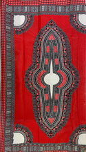 Load image into Gallery viewer, Red and White Dashiki Fabric
