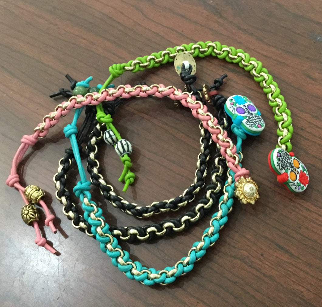 Leather & Rolo Chain Bracelets