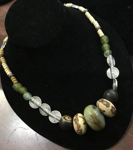 Jade and Wood Necklace