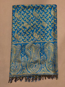 Teal and Gold Fashion Scarf