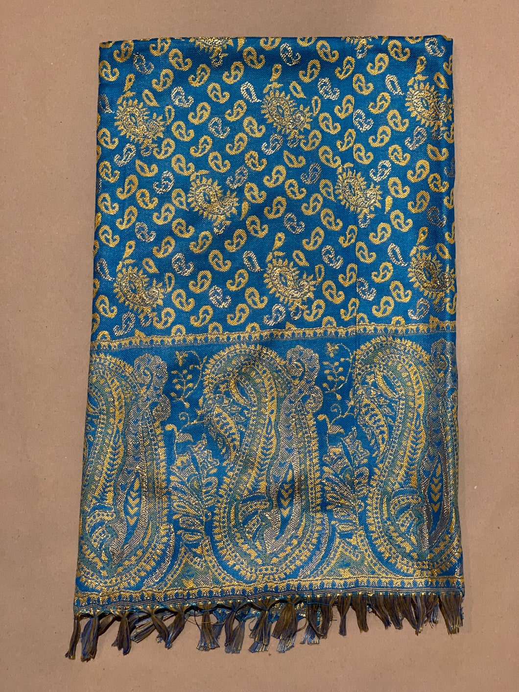Teal and Gold Fashion Scarf