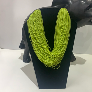 Yellow Beaded Strand Necklace