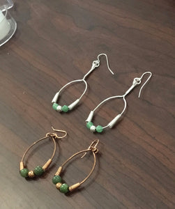 Wrapped Oval Earrings w/semiprec