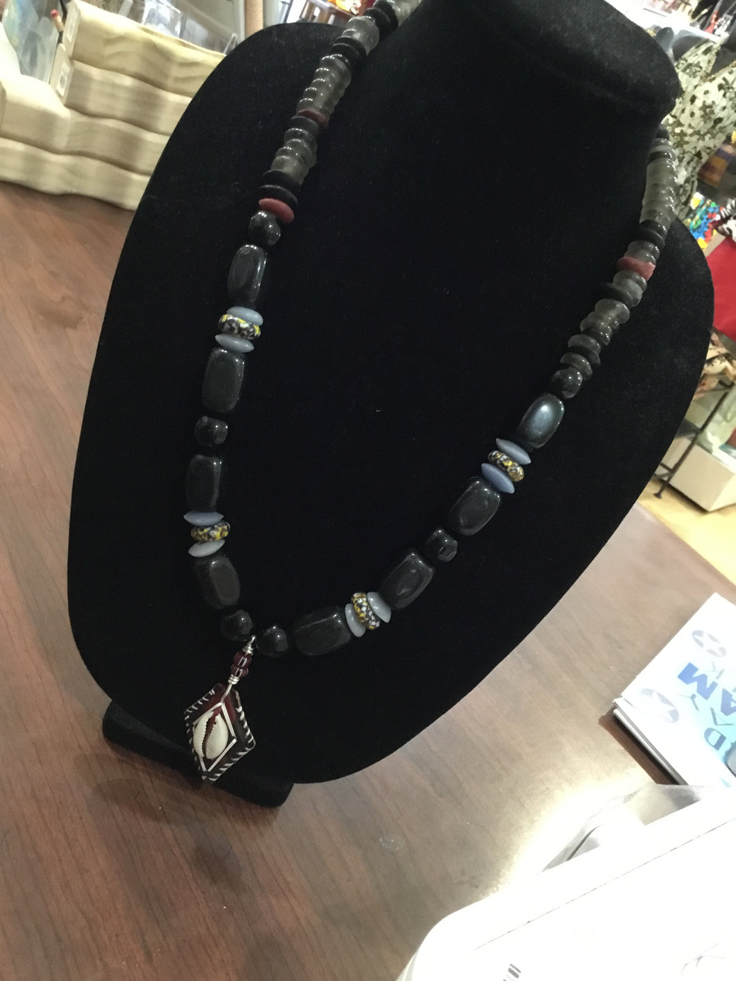 Men's Necklace-BlackMaroon