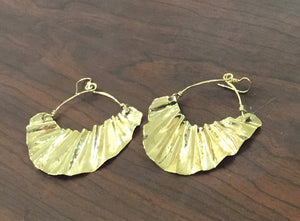 Brass Fan Earrings