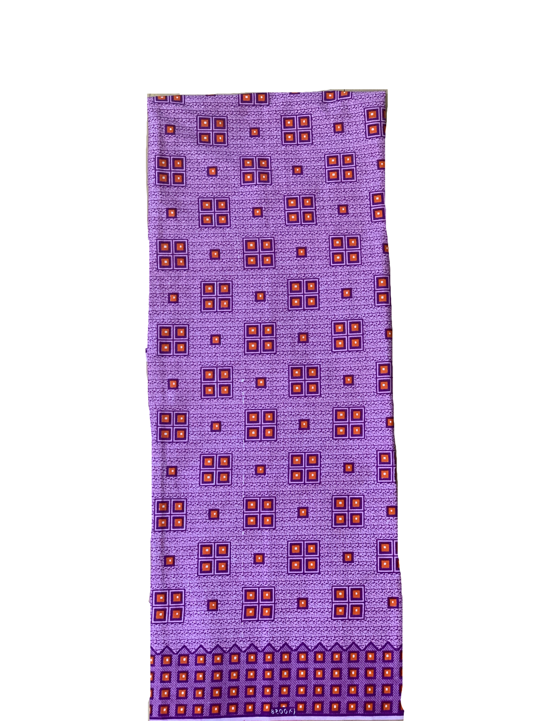 Purple Fabric with Orange Boxes