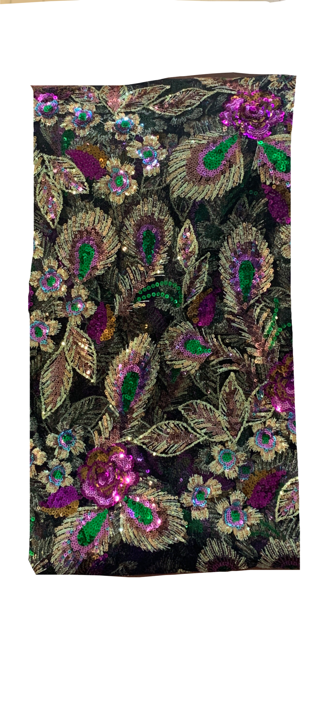 Purple Flower Sequence Fabric