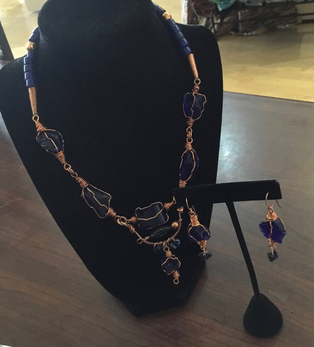 Blue Glass Set