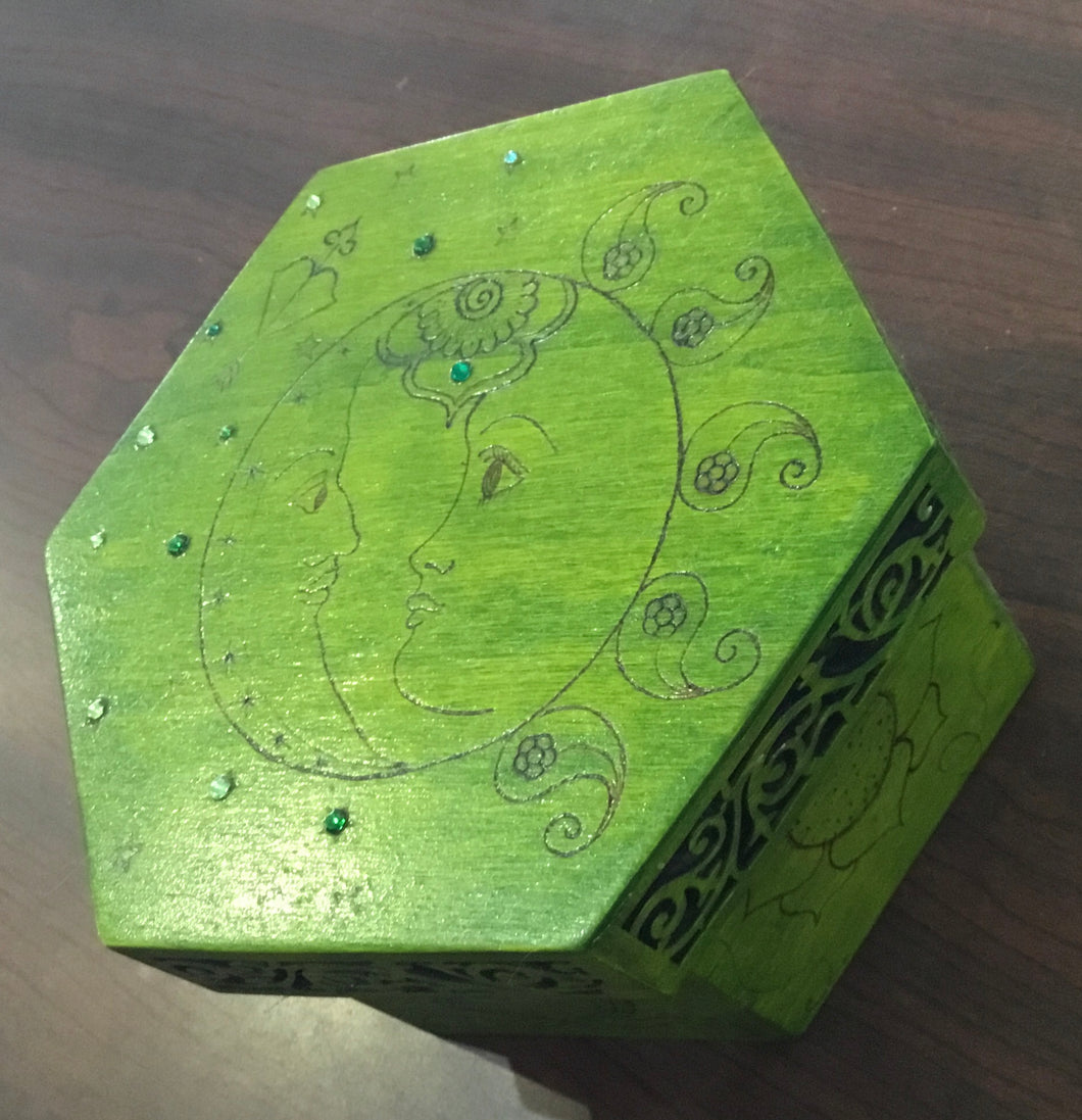 Wood burn box-Celestial