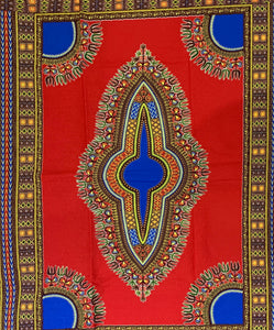 Red and Blue Dashiki Fabric