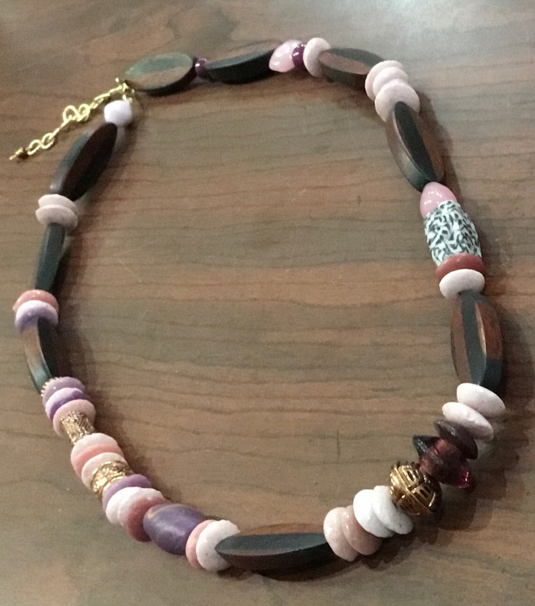 Wooden and Krobo Necklace