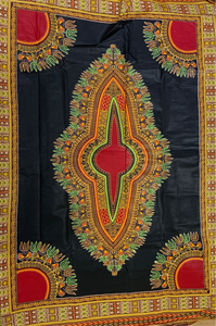 Black and Maroon Dashiki Fabric