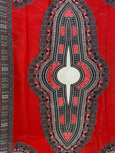 Load image into Gallery viewer, Red and White Dashiki Fabric
