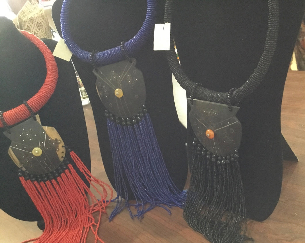 Beaded Collar Necklaces with beaded focal