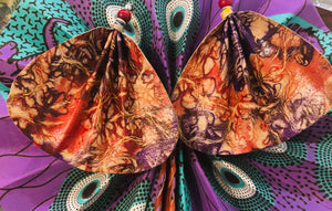 Red Leather Fan Tie Dye Earrings