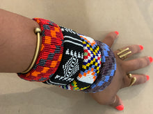 Load image into Gallery viewer, Red Checkered Beaded Bracelet
