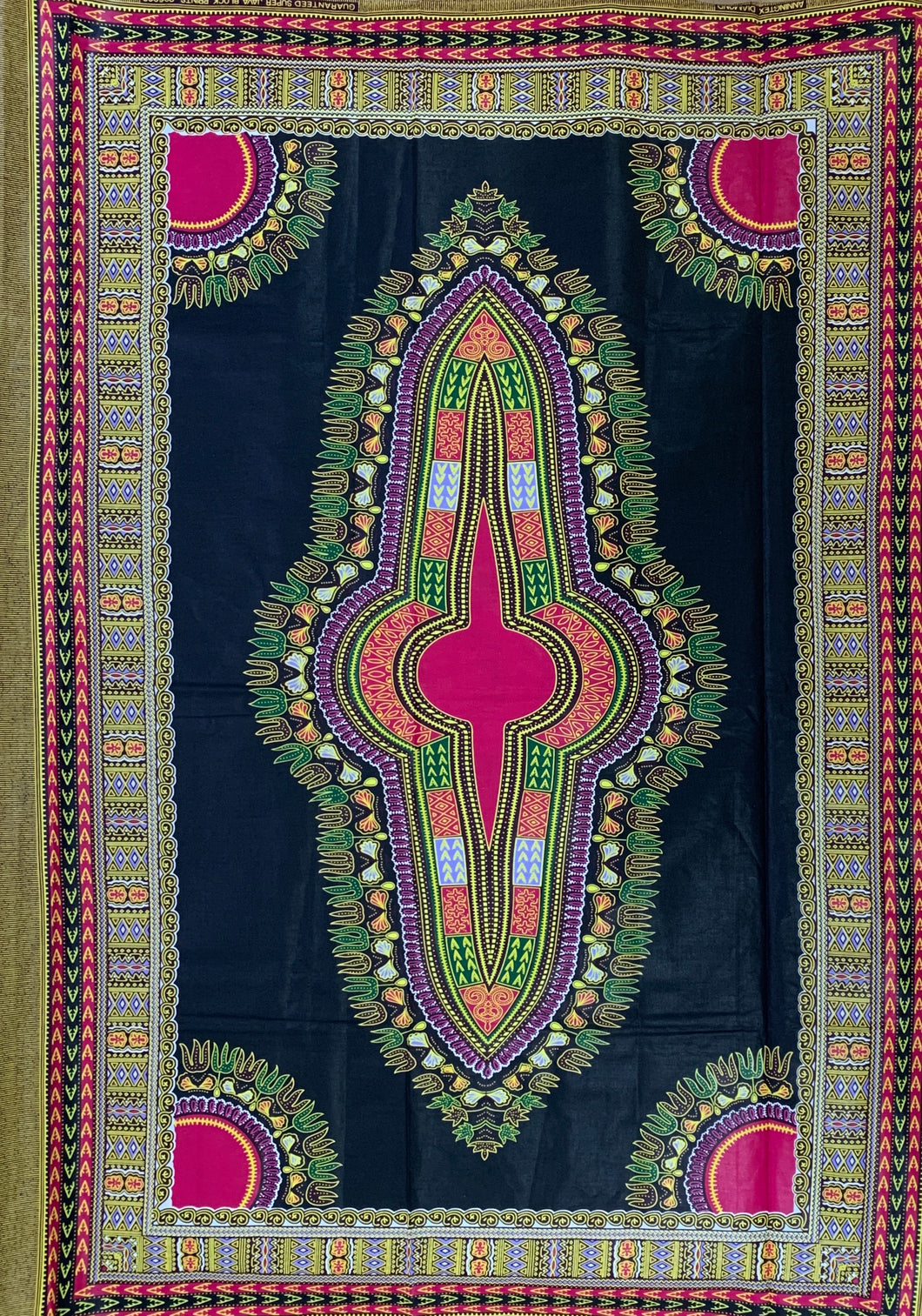 Black and Pink Dashiki Fabric